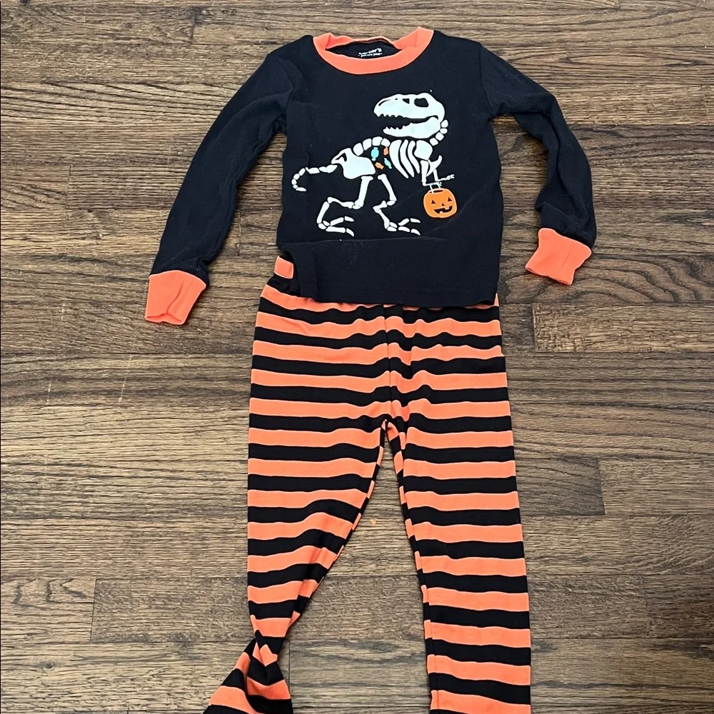 Carter's Black and Orange Dinosaur Pajama Set